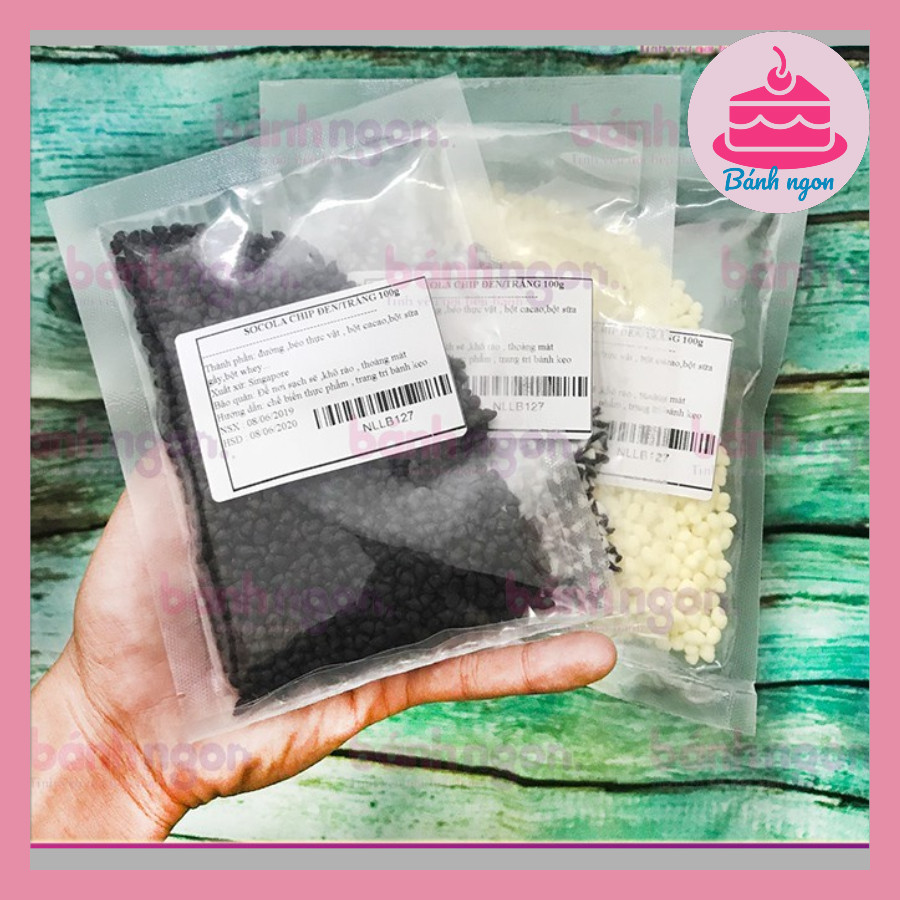 Socola chip (choco chip) loại đen,trắng,hai màu 100g