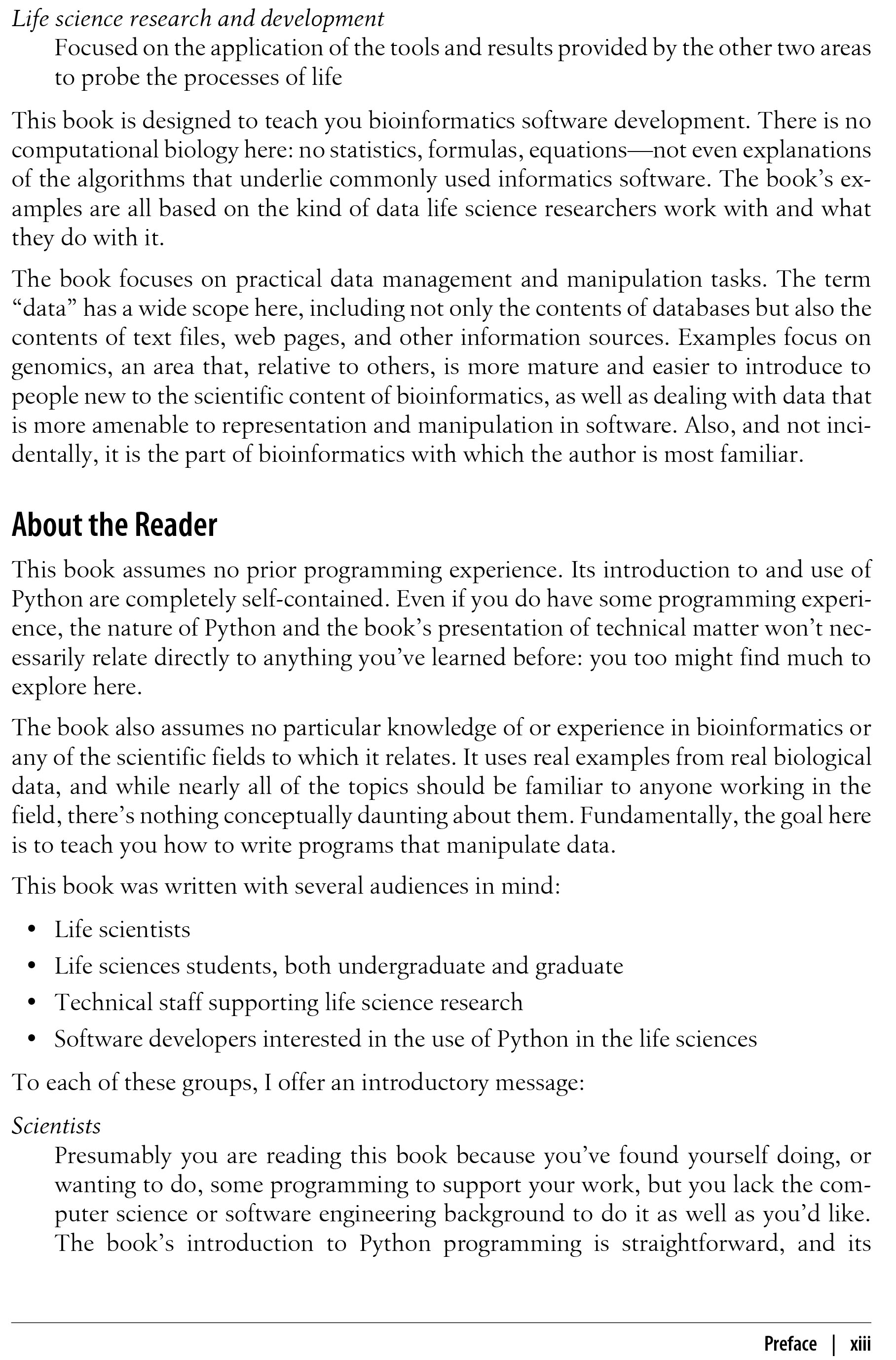 Bioinformatics Programming Using Python