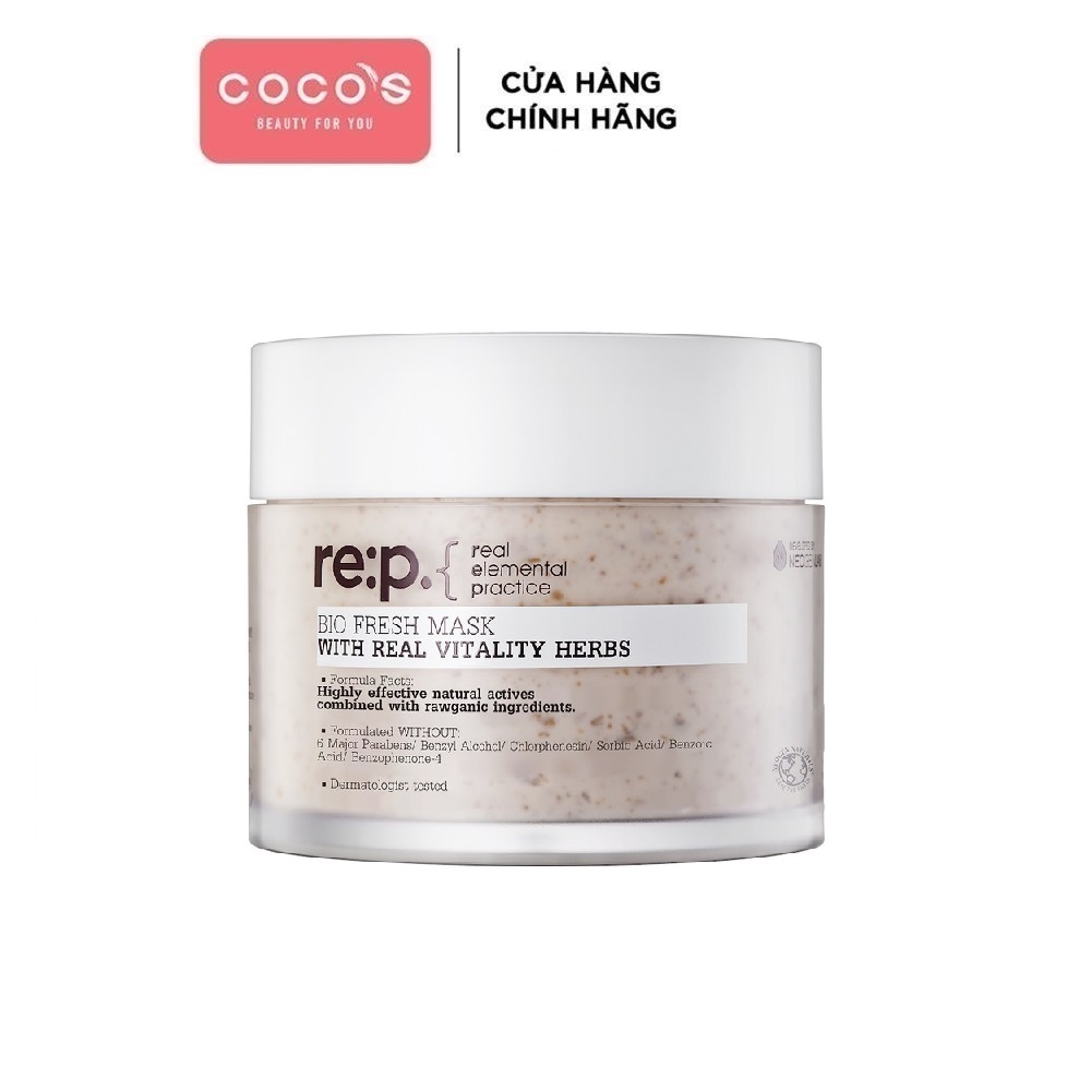 Mặt Nạ Đất Sét Hoa Hồng Se Khít Lỗ Chân Lông, Dưỡng Sáng Và Đều Màu Da RE:P Bio Fresh Mask With Real Vitality Herbs 130g