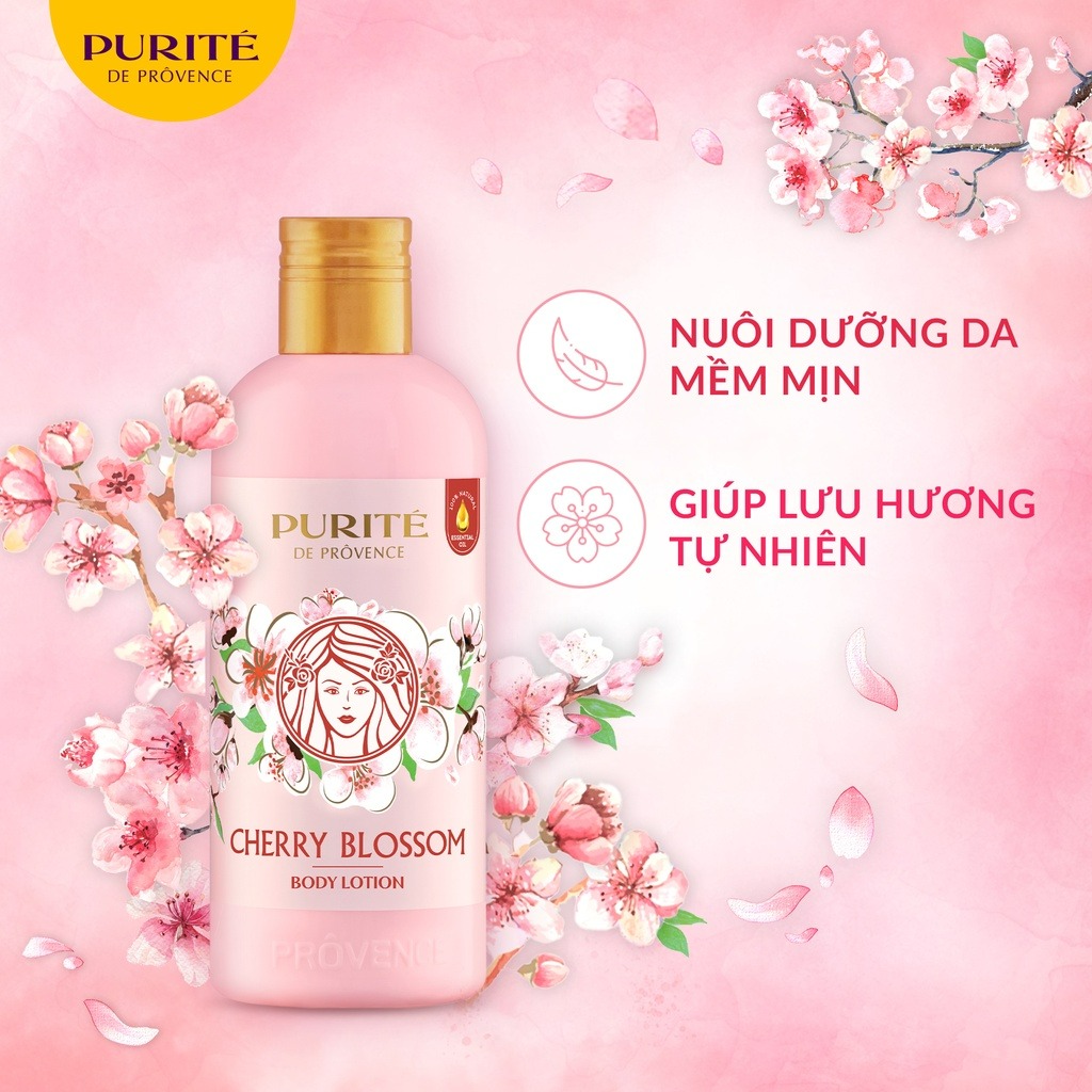 Sữa Dưỡng Thể Thiên Nhiên Purité Anh Đào / Hoa Hồng / Sữa Ong Chúa & Hoa Anh Đào 250ML