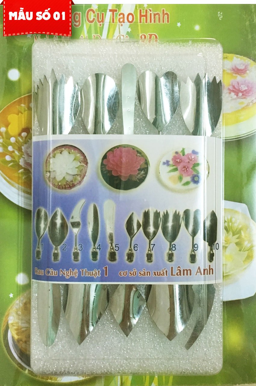 Bộ 10 Dụng Cụ Làm Thạch Rau Câu 3D Nghệ Thuật