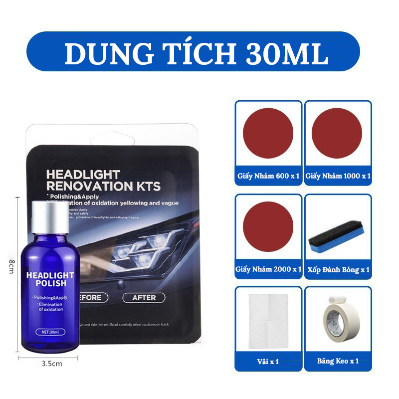 Dung Dịch Đánh Bóng Đèn Pha Ô Tô Chống Ố Vàng VERSION 2