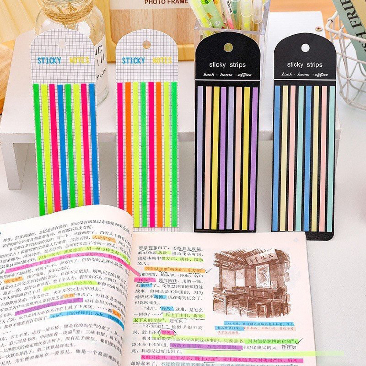 Tệp Giấy Note Phân Trang Mẫu Dạ Quang/Pastel
