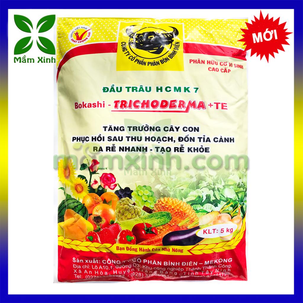 Phân Bón Đầu Trâu Hữu Cơ Trichoderma + TE Túi 5kg