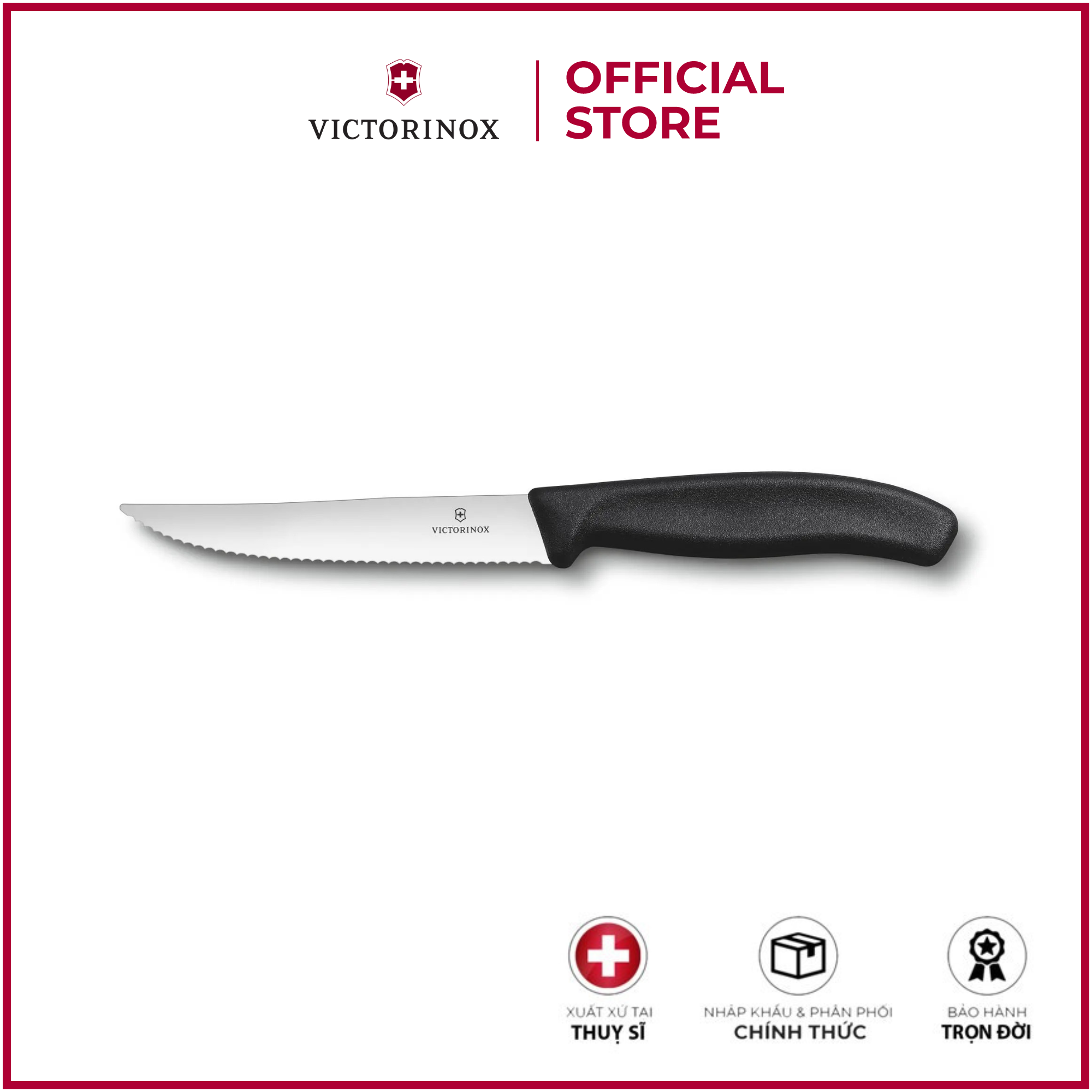 Dao beefsteak Victorinox răng cưa dài 12cm, 6.7933.12