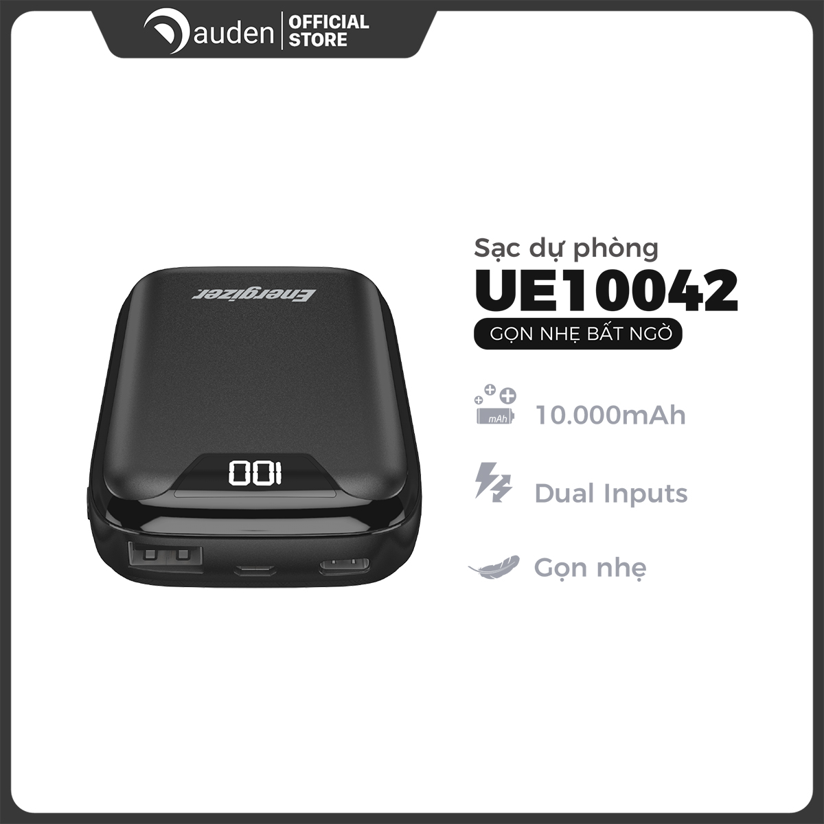 Sạc dự phòng Energizer 10,000mAh /3.7V Li-Polymer - UE10042