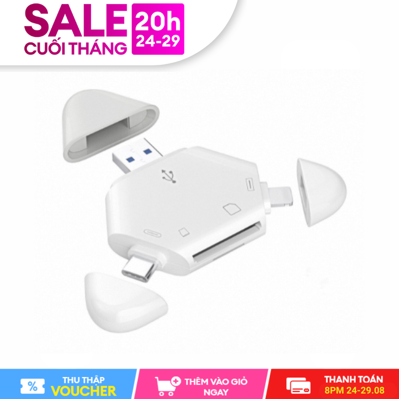 Đầu đọc thẻ nhớ đa năng cho điện thoại laptop cổng type c usb 3.0 IP