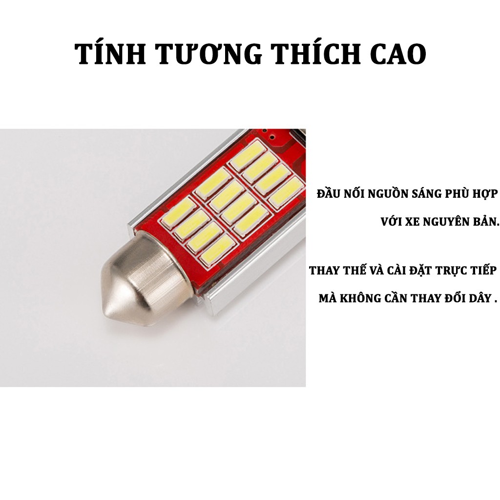 Bóng đèn led trần xe hơi 4014 (31mm,36mm,39mm,42mm) trắng