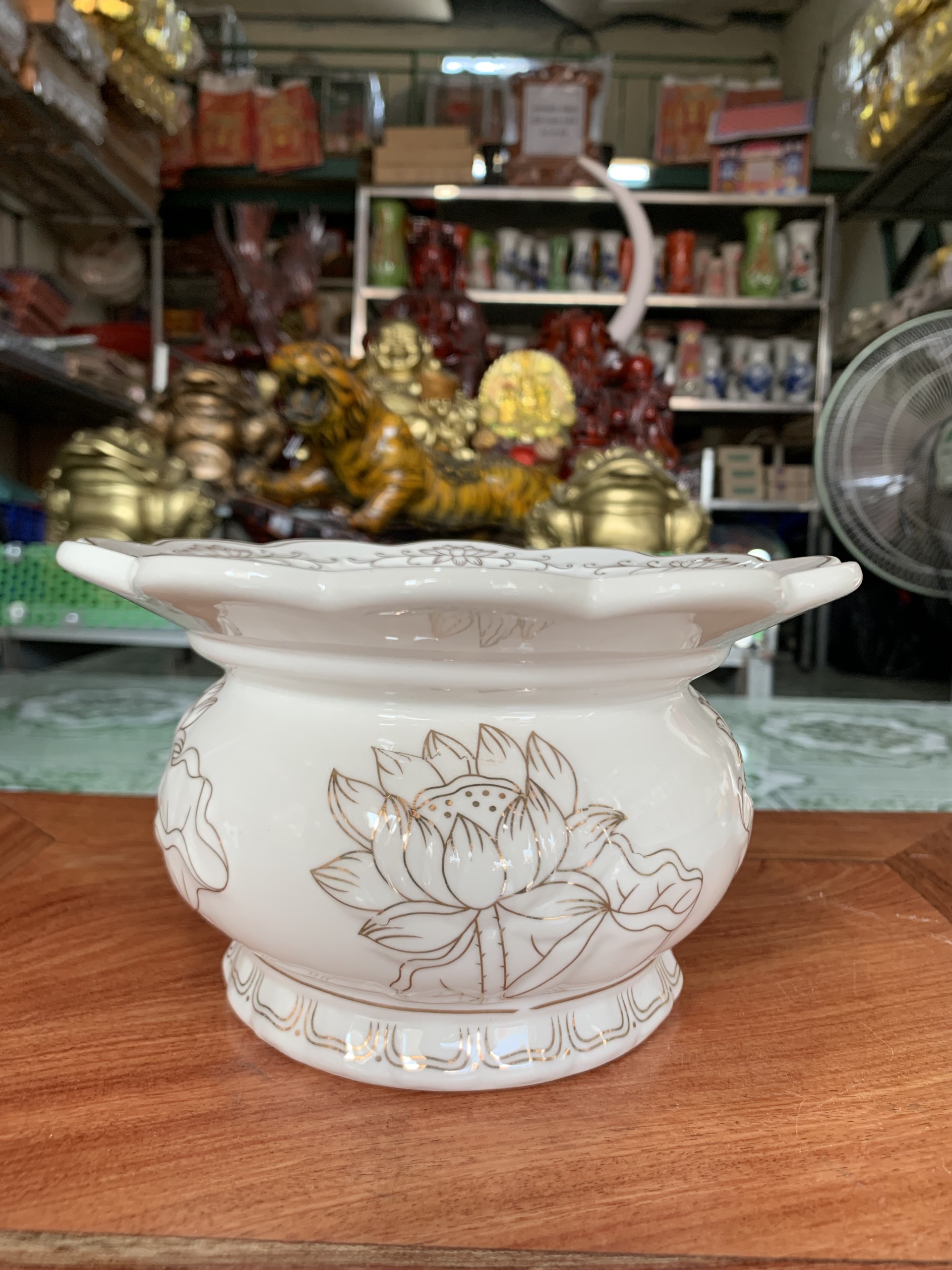 Bát nhang bạch ngọc bằng sứ cao cấp bộ thờ cúng phong thủy tài lộc