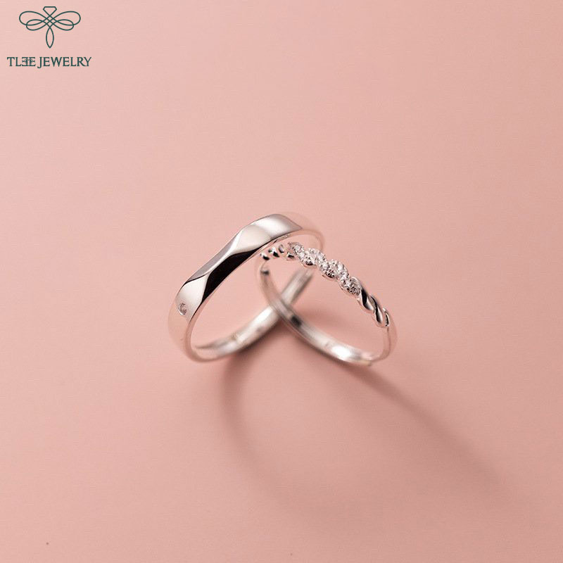 Nhẫn đôi bạc TLEE mẫu đeo đôi mẫu Twisted TleeJewelry ND0104