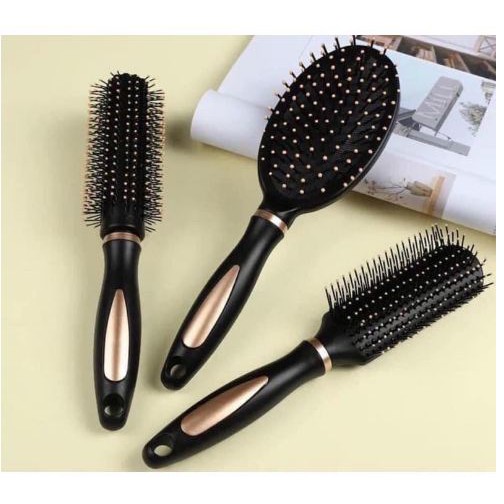 Sét 3 lược chống rối tóc cao cấp đen - lược gỡ rối tóc, set 3 lược chống rối cao cấp - dtc group