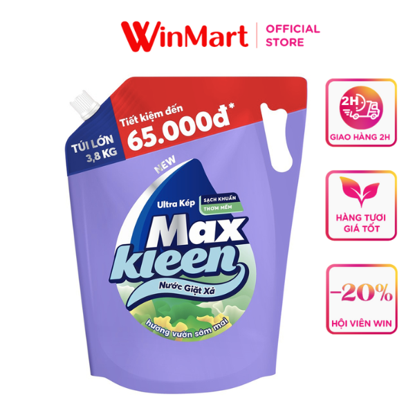 -nước giặt xả maxkleen hương sớm mai túi 3.8kg