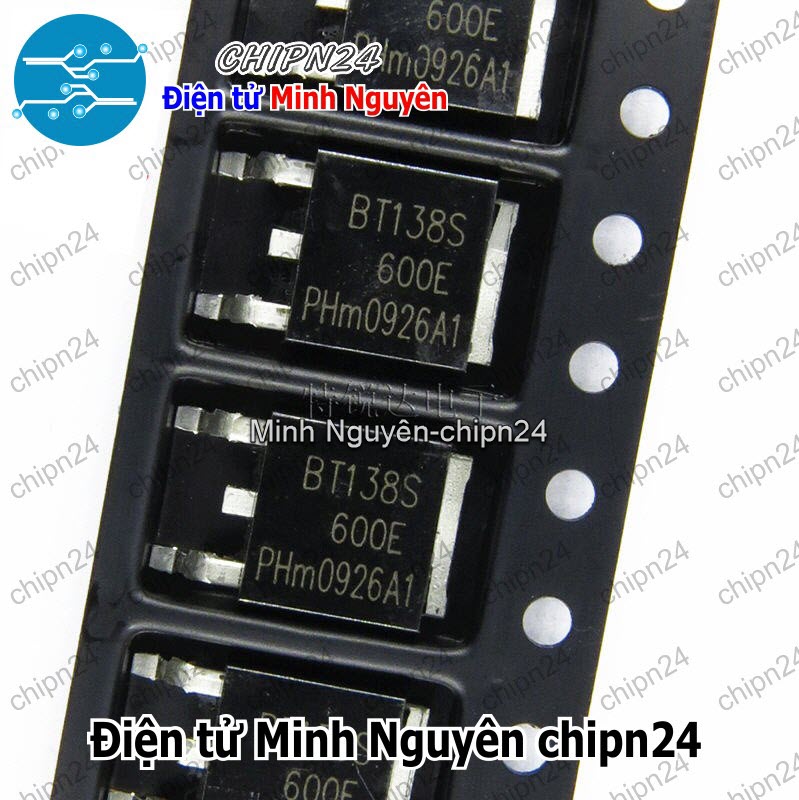 [2 con] (SOP) Triac Dán BT138S-600E TO-252 12A 600V (SMD) (BT138-600 BT138) - HH003862