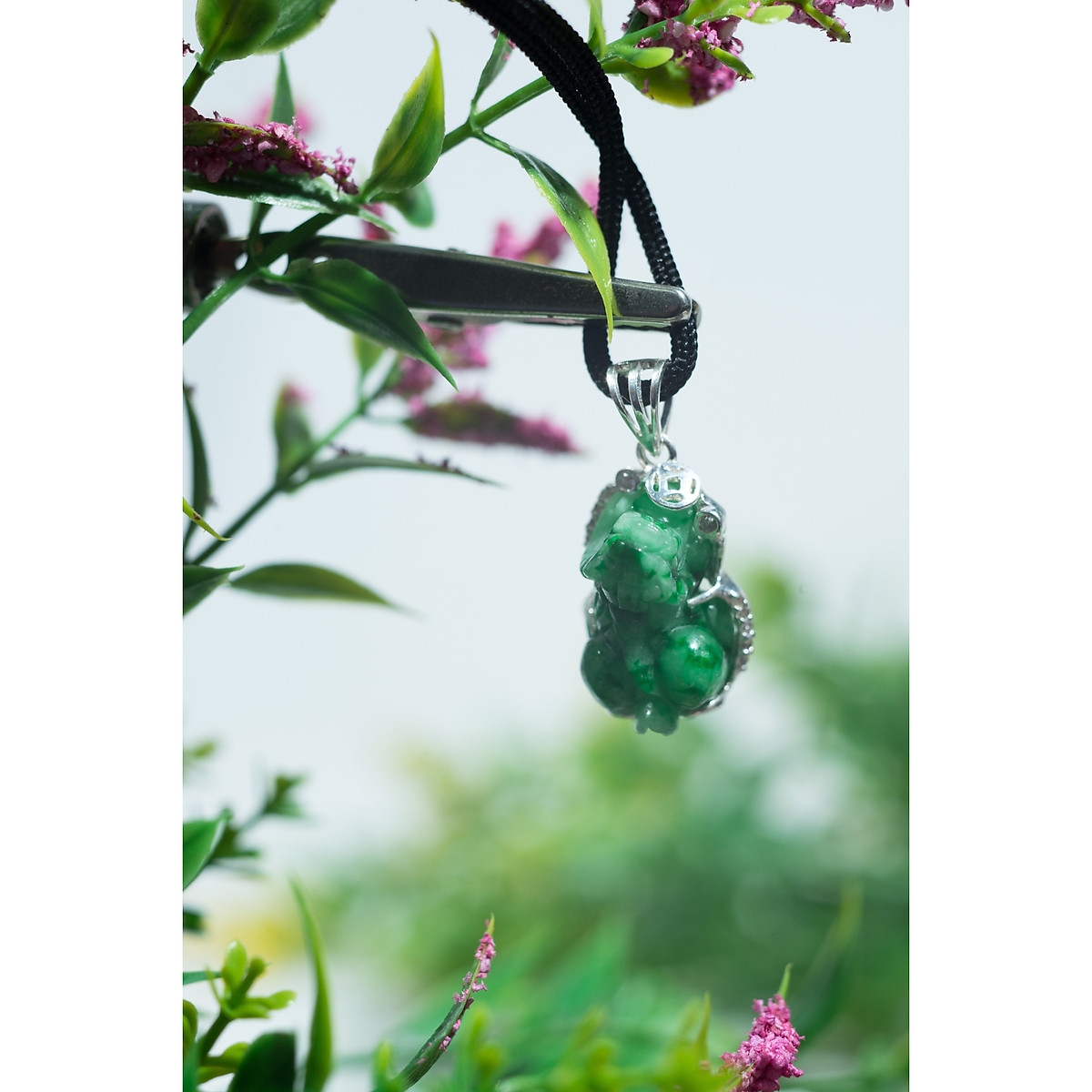 Dây Bạc TỲ HƯU NGỌC CẨM THẠCH-TNCN007