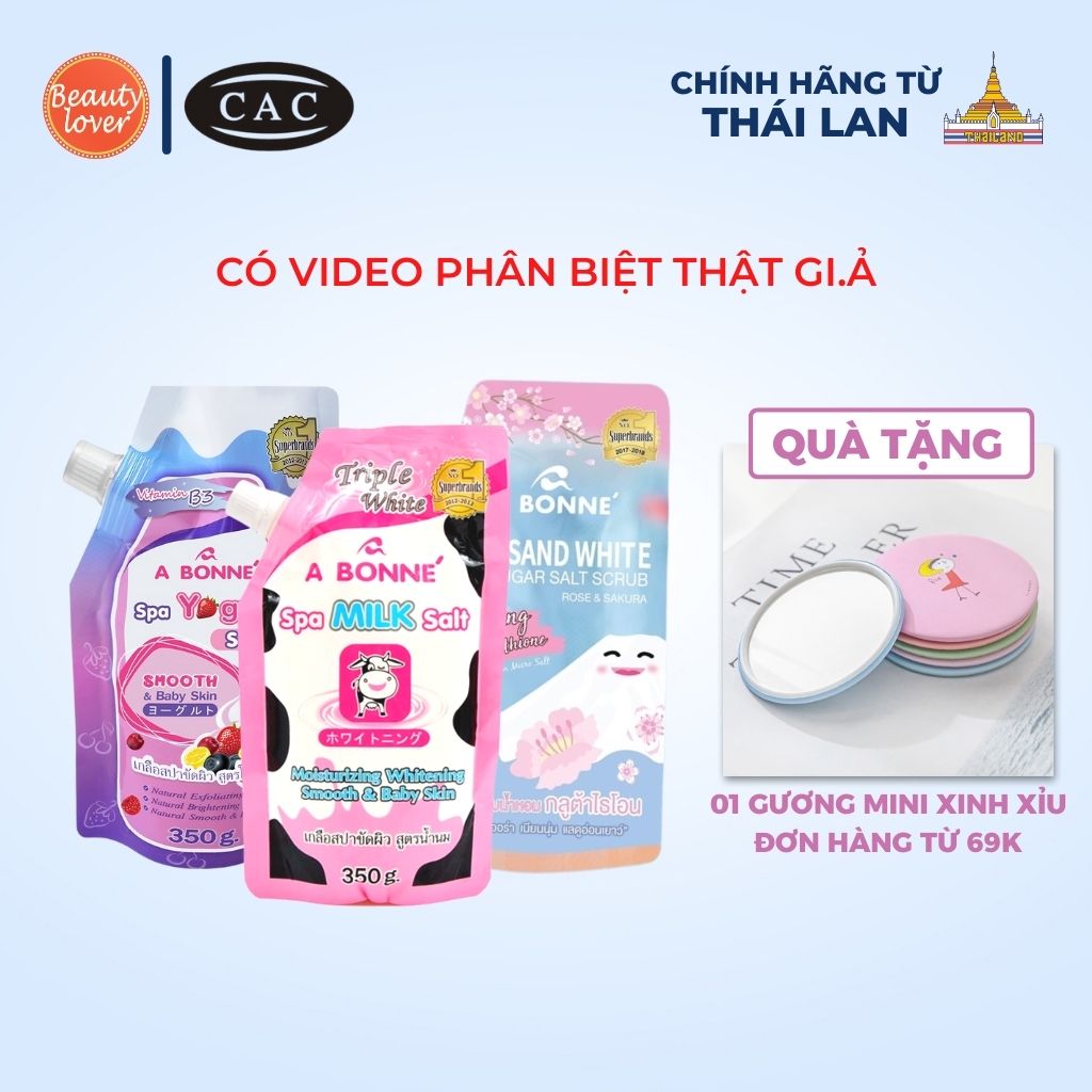Muối Tắm Sữa Bò Thái Lan A Bonne Dưỡng Trắng 350g Beauty Lover Tẩy Tế Bào