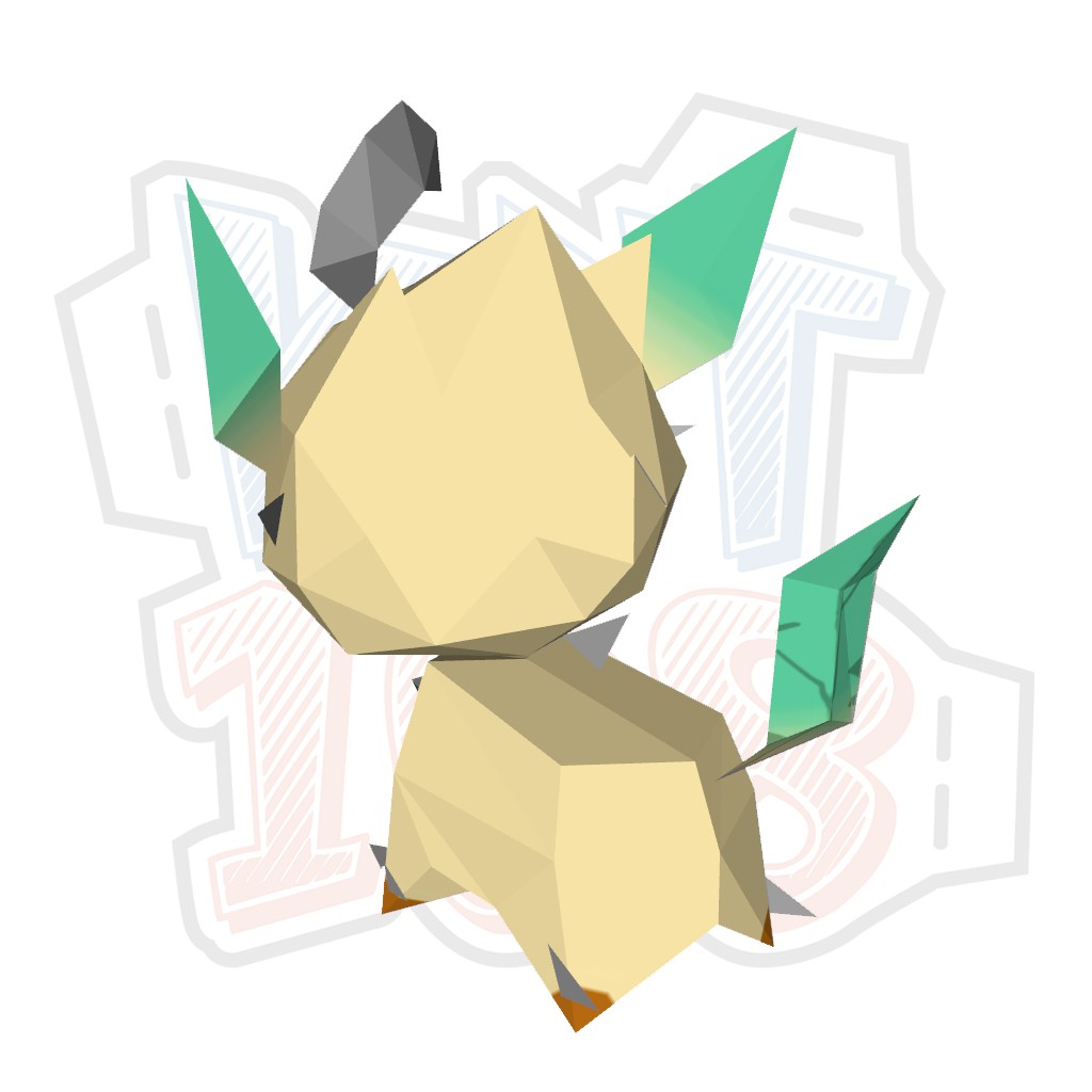 Mô hình giấy Anime Game Pokemon Leafeon Chibi