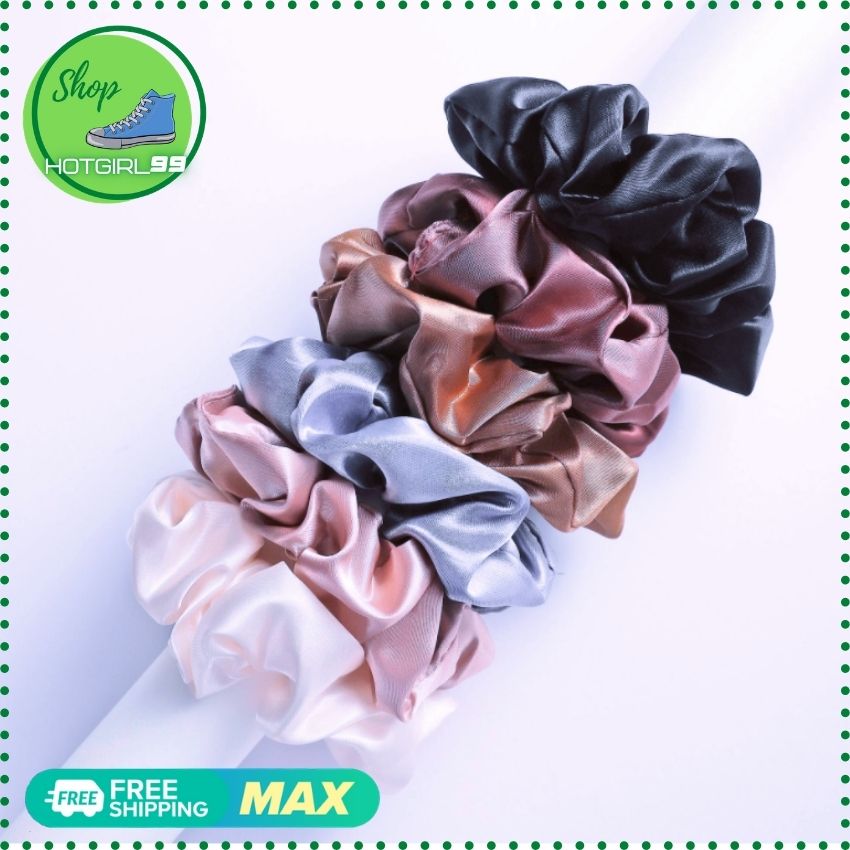 Buộc tóc Scrunchies ,dây cột tóc vải phi bóng siêu dễ thương, dây cột tóc lưới phi bóng thời trang 8 màu - CTPB01 - Hotgirl 99