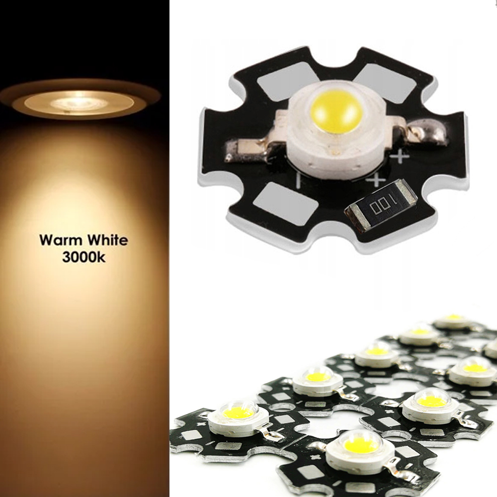 Bóng đèn Led, Chip Led 3V-3.7V Luxeon đã hàn sẵn đế tản nhiệt 20mm, Thay thế đèn Led rọi, Đèn pin, Đèn đọc sách, Đèn học và làm việc