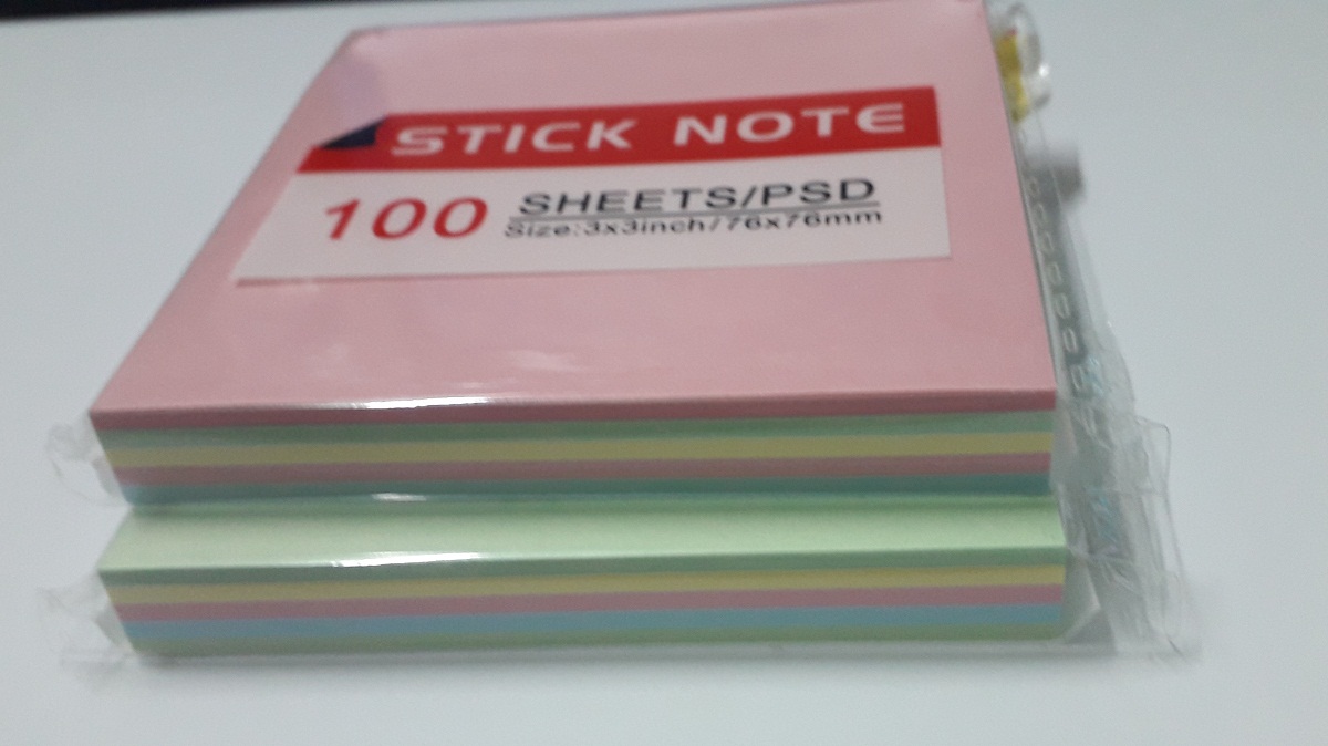 Giấy note 5 màu có keo 3x3'' (76 x 76mm) - combo 5 xấp