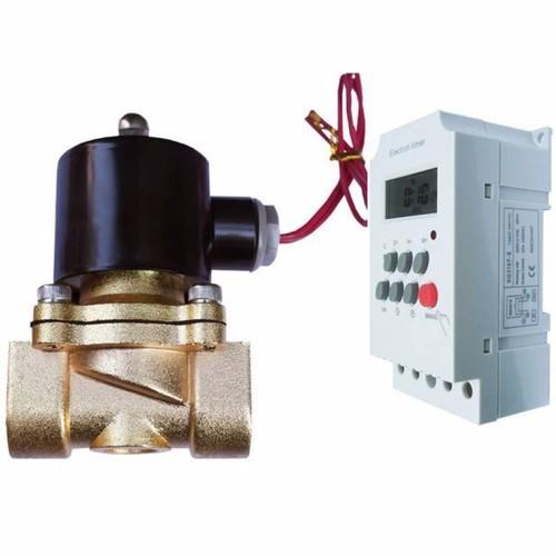 Bộ tưới cây tự động van điện từ phi 21+ hẹn giờ kg316t