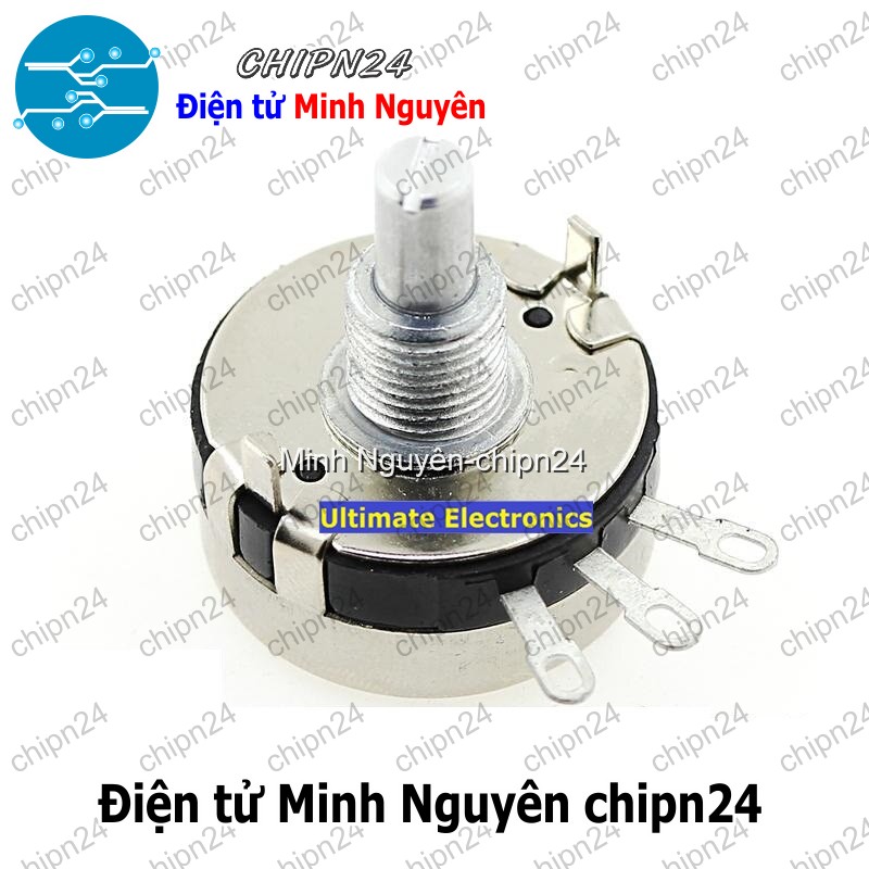 [1 con] (F152) Biến trở 2W WTH118 Trắng 10K (WTH118-2W 1A, Biến trở công nghiệp, Biến trở công suất) - HH002737