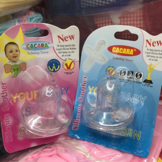 Ty ngậm đầu tròn cho bé - Núm Ti ngậm Cacara