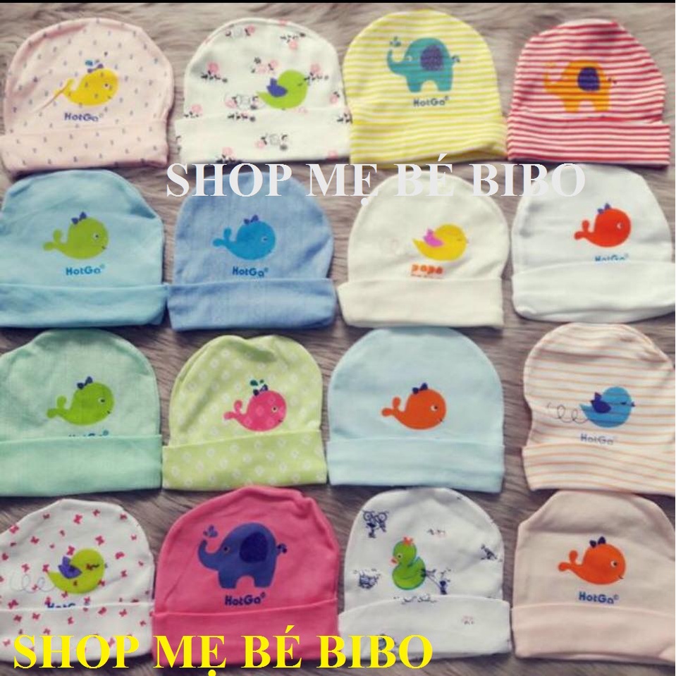 Nón, Mũ Cho Bé Sơ Sinh, Chất Cotton Thun Mềm Co Giãn