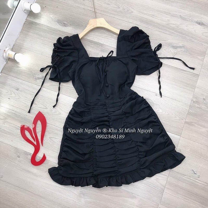 [HCM]Đầm Cổ U Nhún #Bigsize 60KG Đến 90KG