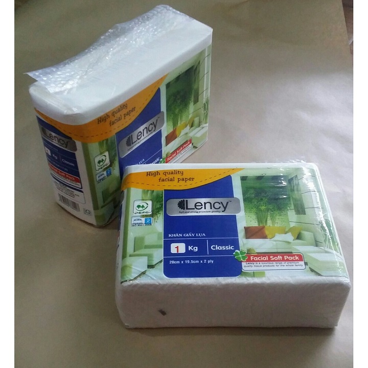 [Chính hãng]  Khăn giấy lụa Lency cao cấp gói 1 kg (2 lớp) [Ảnh thật]