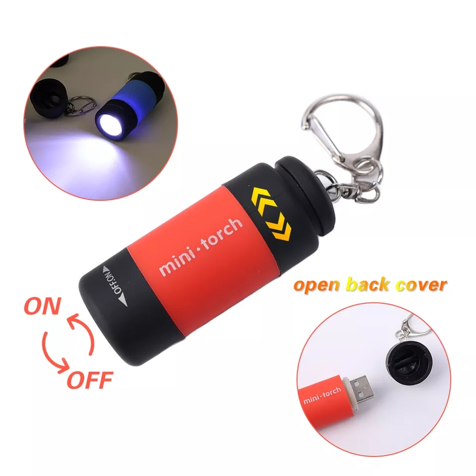Móc khóa đèn pin sạc mini TORCH  chống nước 100%- đèn pin siêu sáng - đèn pin mini - den pin cam tay - đèn bão - đèn cắm trại dã ngoại