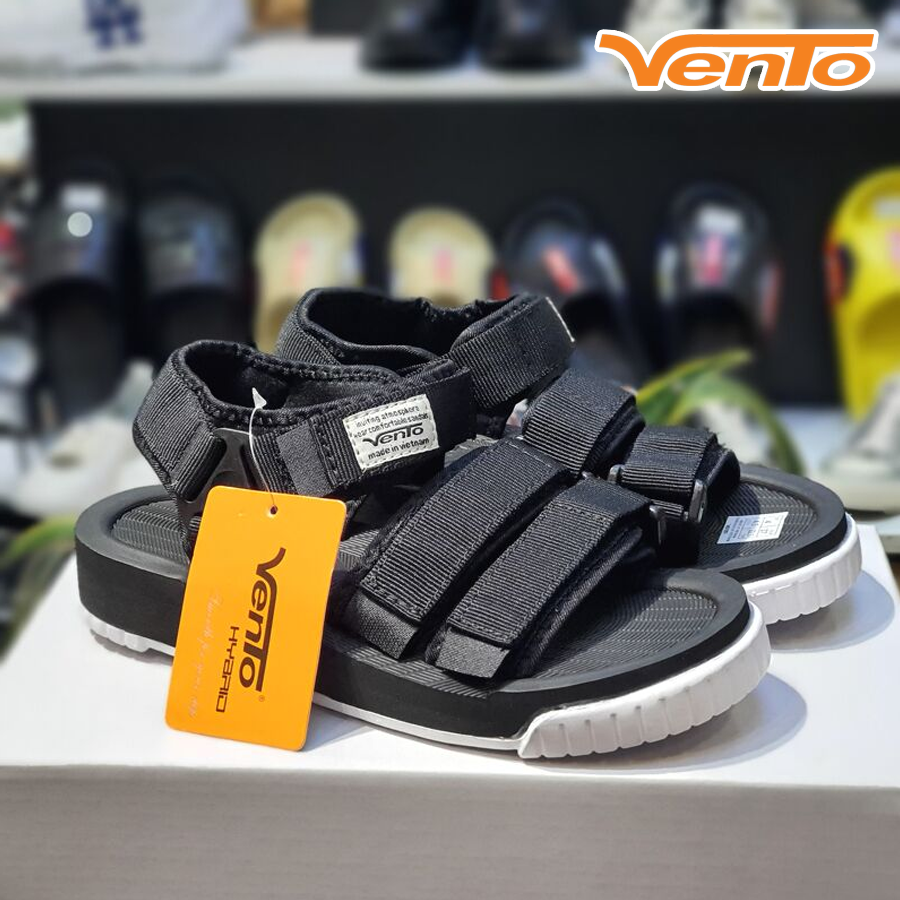 Giày Sandal Vento SD9801 Đen 3 Quai