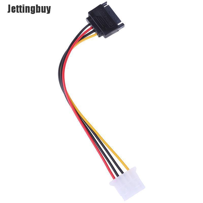 Jettingbuy SATA TO IDE Power Cable 15 Pin SATA Male to Molex IDE 4 Pin Female Cable Adapter