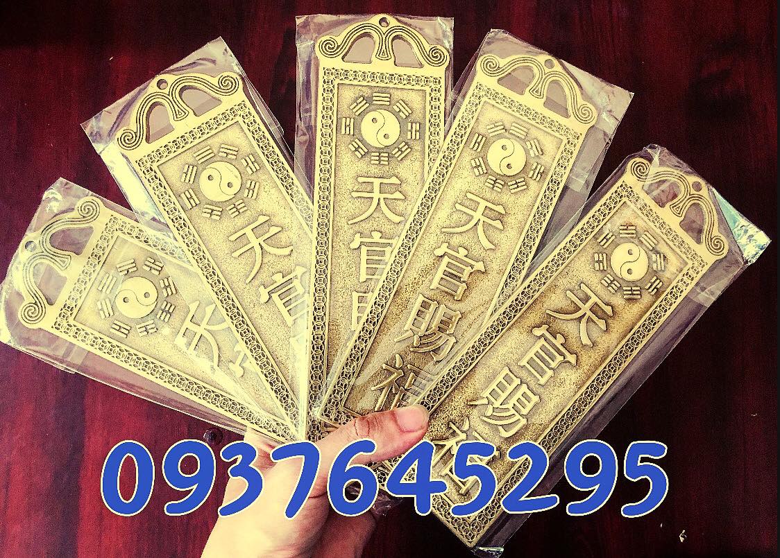 Kim bài Thiên Quan Tứ Phước đồng vàng cao cấp