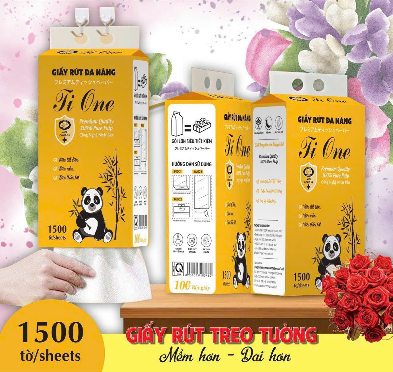 Giấy rút đa năng treo tường ti one 1500 tờ