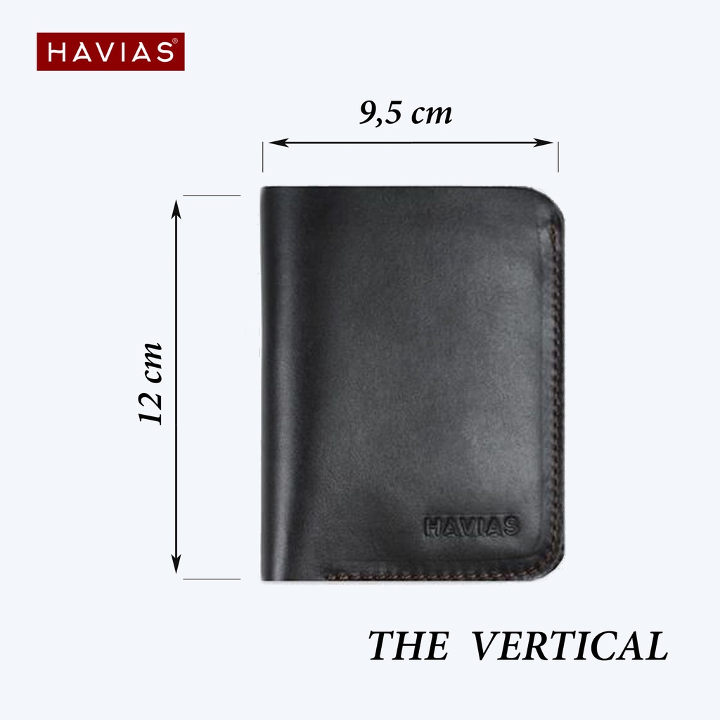 VERTICAL HAVIAS ví dáng đứng thủ công da bò sáp thật Pullup 100% cao cấp