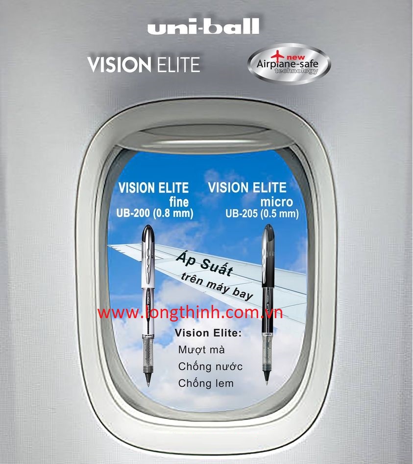 [HCM]Bút bi nước nắp UNI-ball VISION ELITE 0.8mm (UB200)