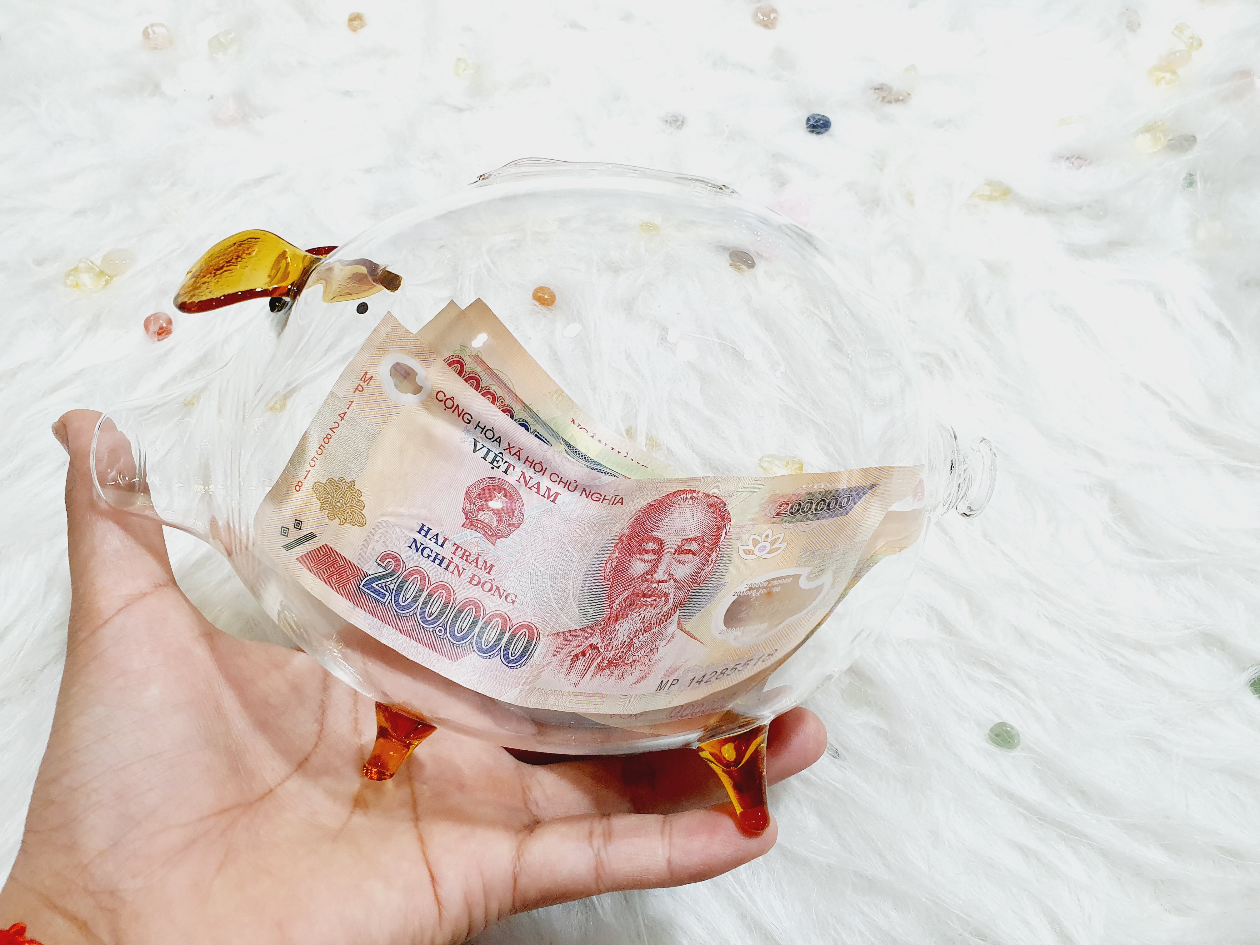 Lợn thủy tinh tiết kiệm size 2 và size 3