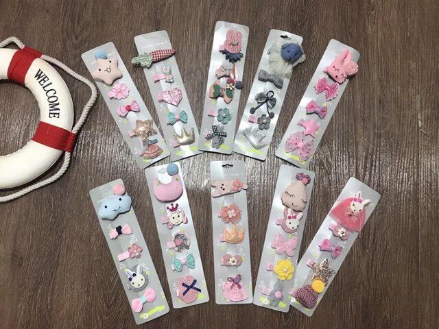 Set 5 kẹp tóc siêu dễ thương cho bé gái