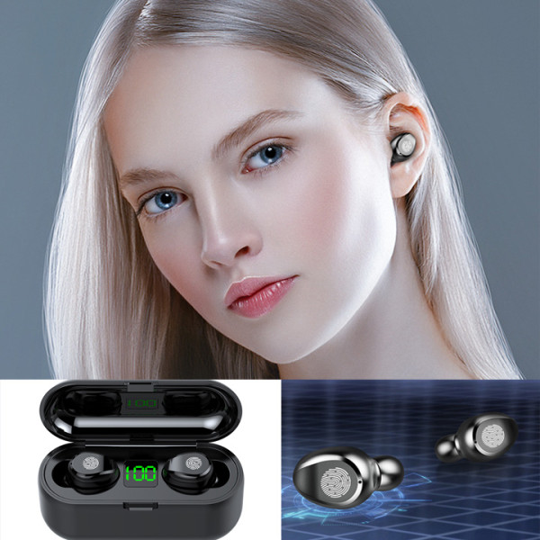 Tai nghe Bluetooth 5.3 TWS F9 cảm ứng phiên bản mới cao cấp pro trả lời cuộc gọi, điều khiểm âm lượng
