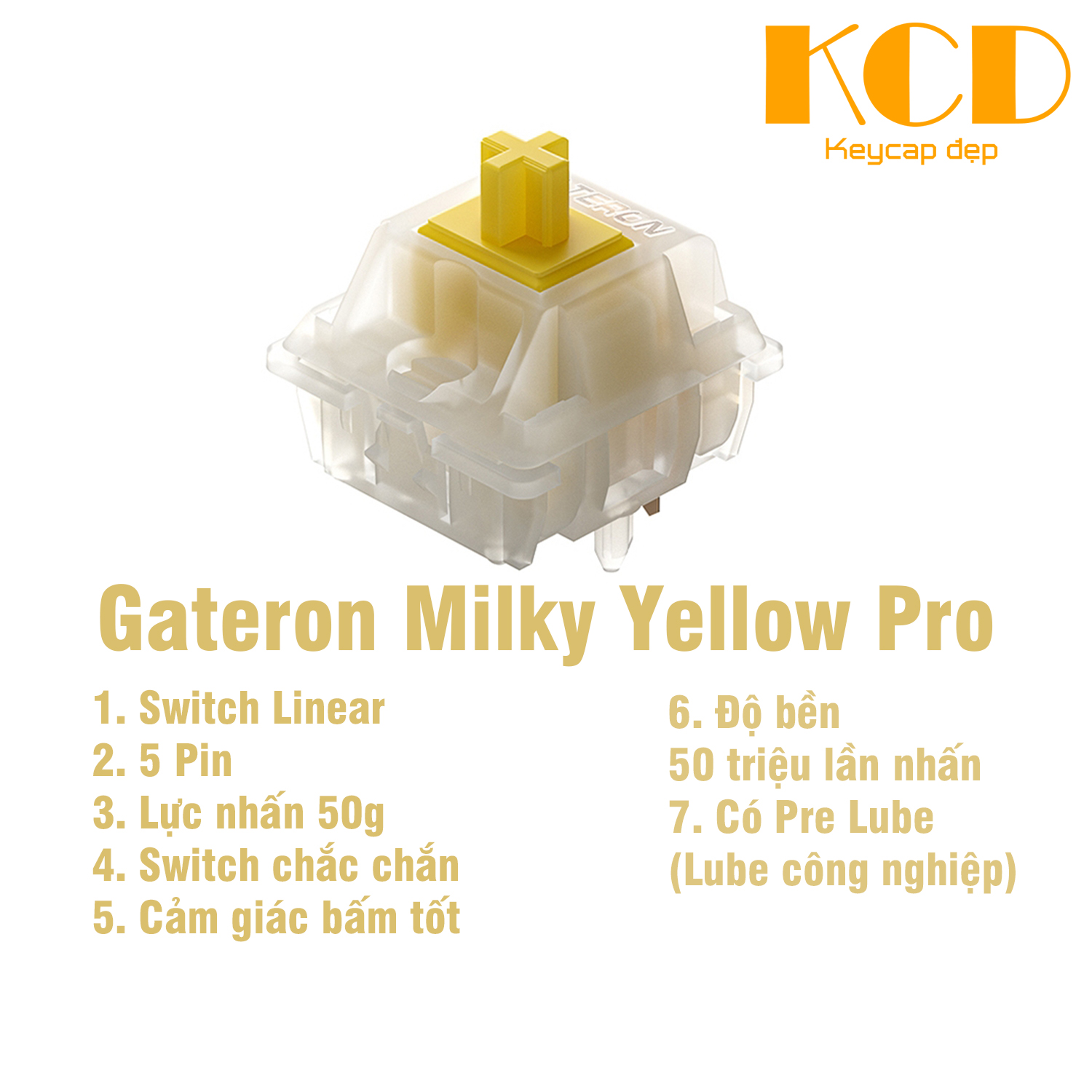 Gateron Milky Yellow Pro, KTT Matcha, Fantasy Virus, Outemu switch kit bàn phím cơ được, dùng được cho Tester68,...