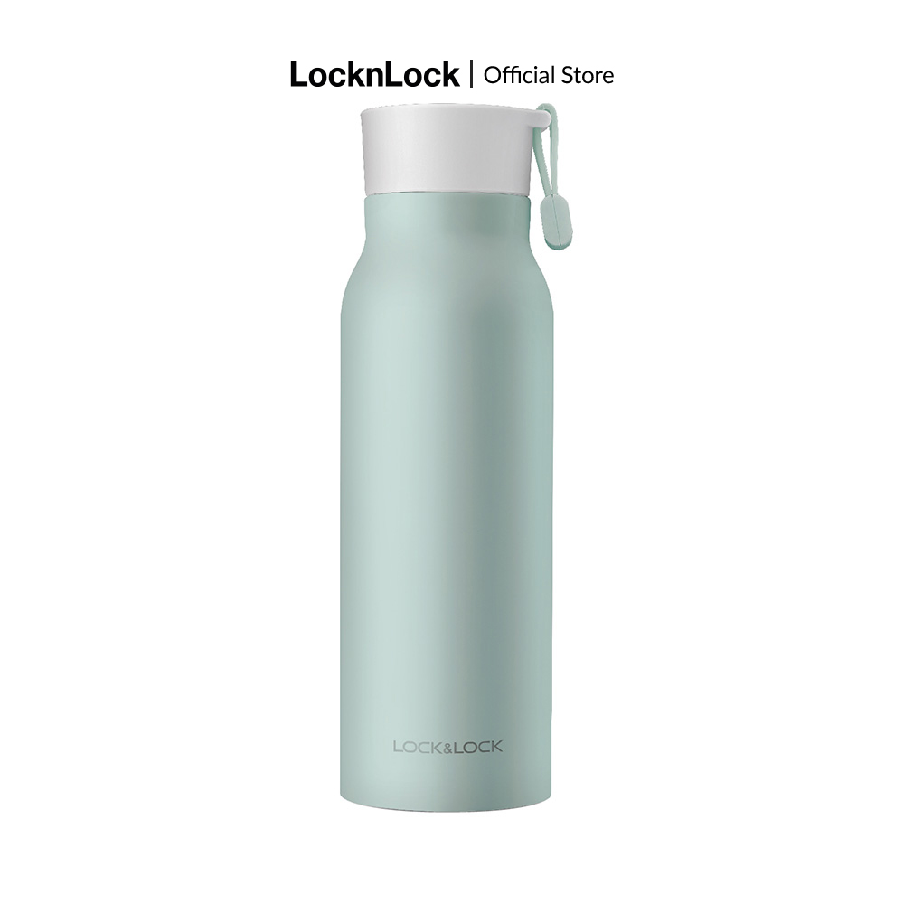 Bình giữ nhiêt Lock&Lock NAME TUMBLER 500ml - LHC4125 - 4 màu- quai xách silicone ghi tên, inox giữ nóng lạnh