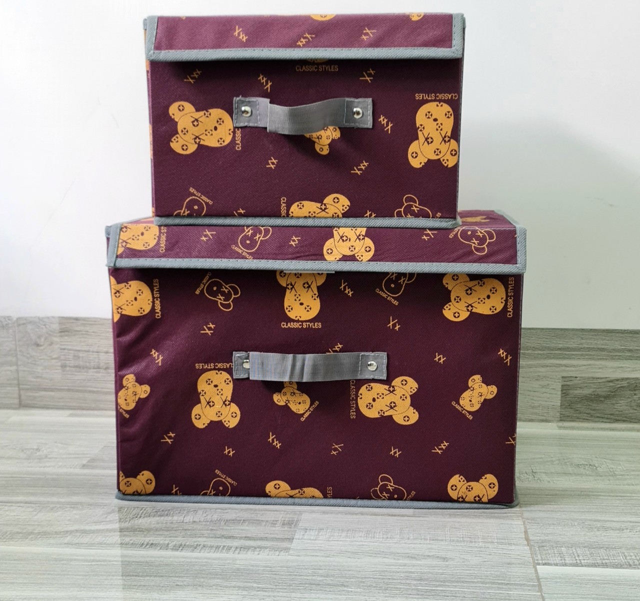 Bộ 2 cái hộp vải xịn dày đựng đồ, combo 2 tủ vải đựng quần áo khung cứng, thùng vải đa năng , hộp vải không dệt xếp gọn, tủ vải canvas tiện dụng