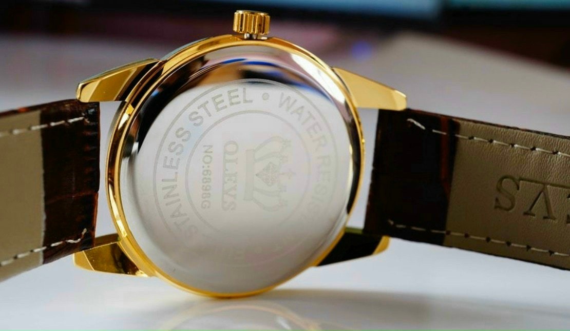 Đồng hồ olevs nam - size 40mm - lịch đôi - máy quartz - dây da.