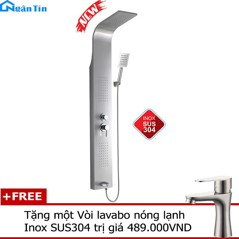 Bộ sen thuyền tắm nóng lạnh massage cao cấp Inox SUS304 Protasa PT-104 (Tặng kèm một vòi lavabo nóng lạnh Inox SUS304)