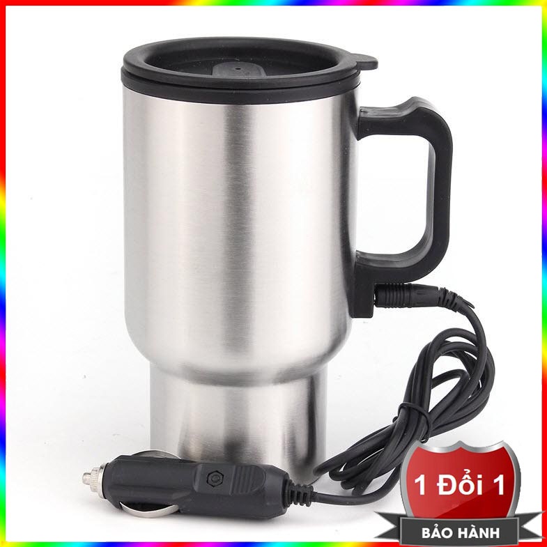 Cốc đun nước trên ô tô chất lượng cao - Ấm đun nước trên xe hơi lòng inox không rỉ