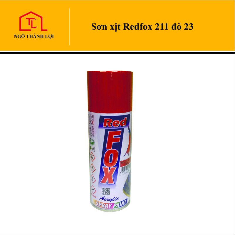 Sơn xịt Redfox đỏ 211, hồng 229, tím violet 240, vàng 218, vàng nghệ 241, kem 219, cam 226