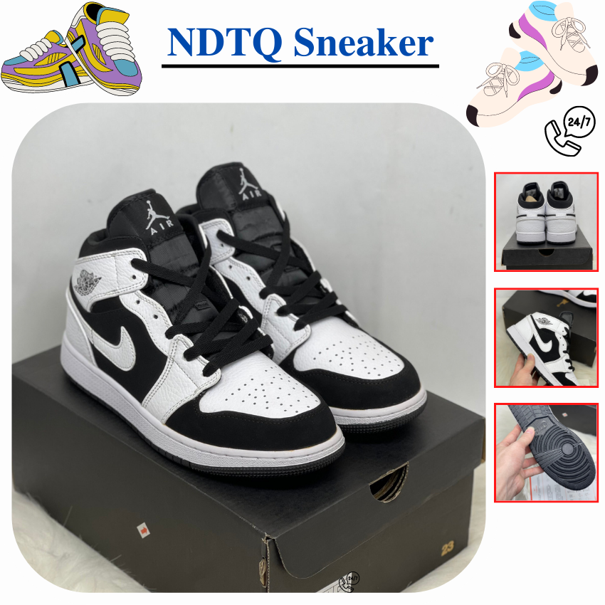 Giày jordan panda Trắng Đen cổ cao,Giày Sneaker Nam Nữ PDTD083