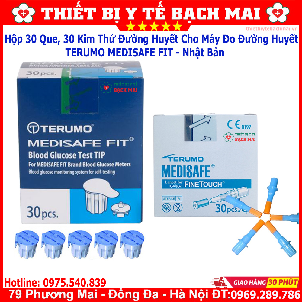 QUE THỬ ĐƯỜNG HUYẾT TERUMO MEDISAFE FIT [HỘP 30 QUE]
