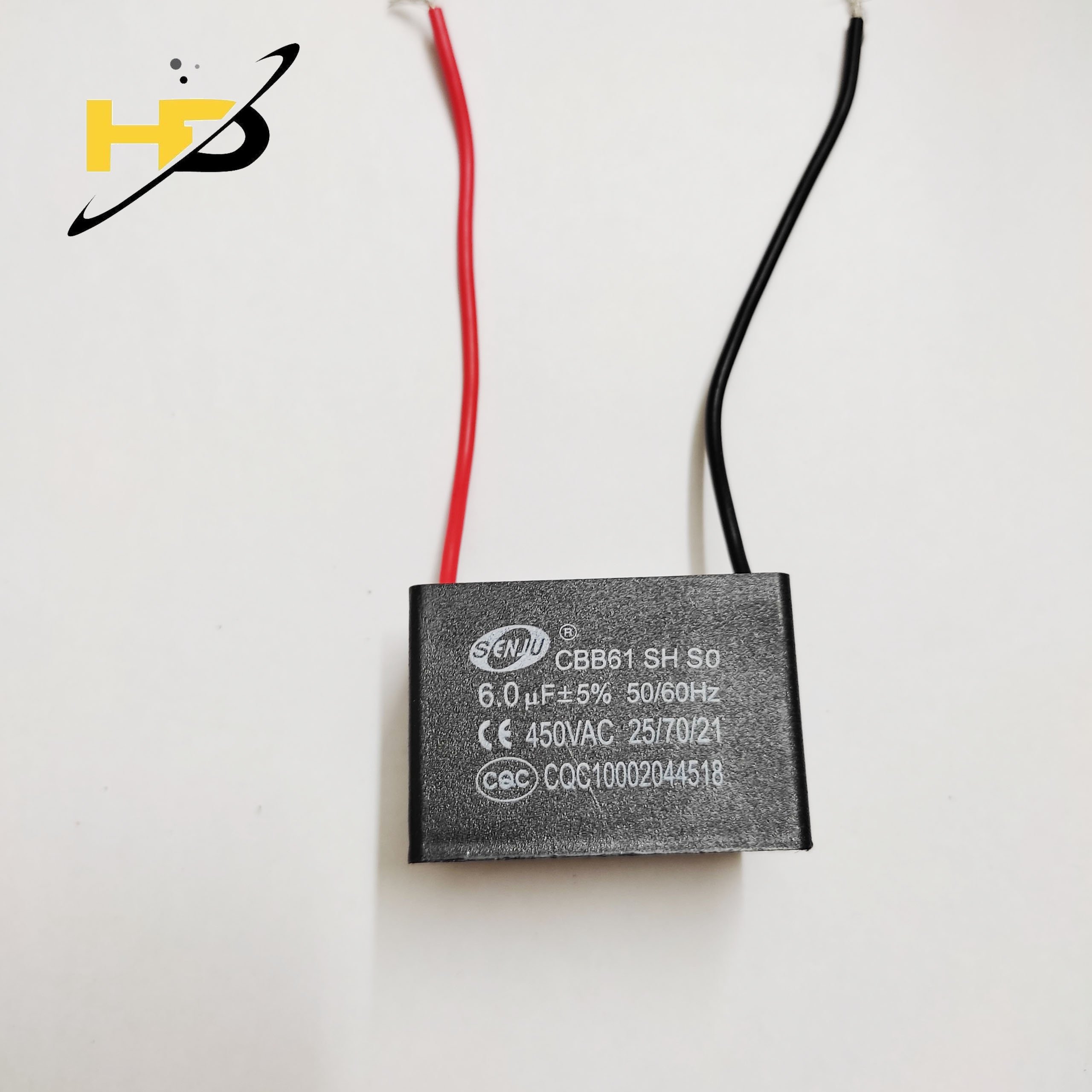 Tụ Quạt Điện CBB61 6uF 450VAC 5% 50/60Hz SENJU Loại Tốt, Linh Kiện Mới