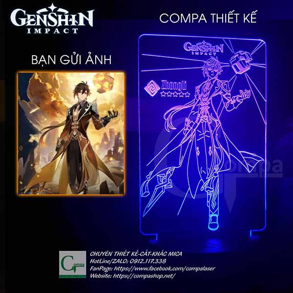 Đèn Ngủ Genshin Impact Zhongli Type 01